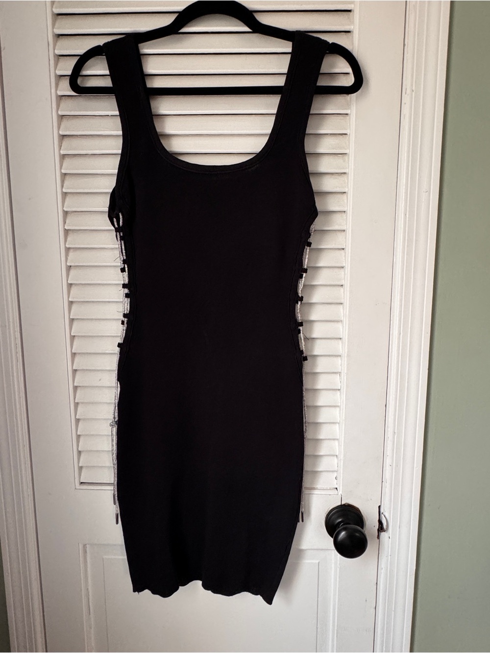 Women’s Black Lace-Up Tank Dress